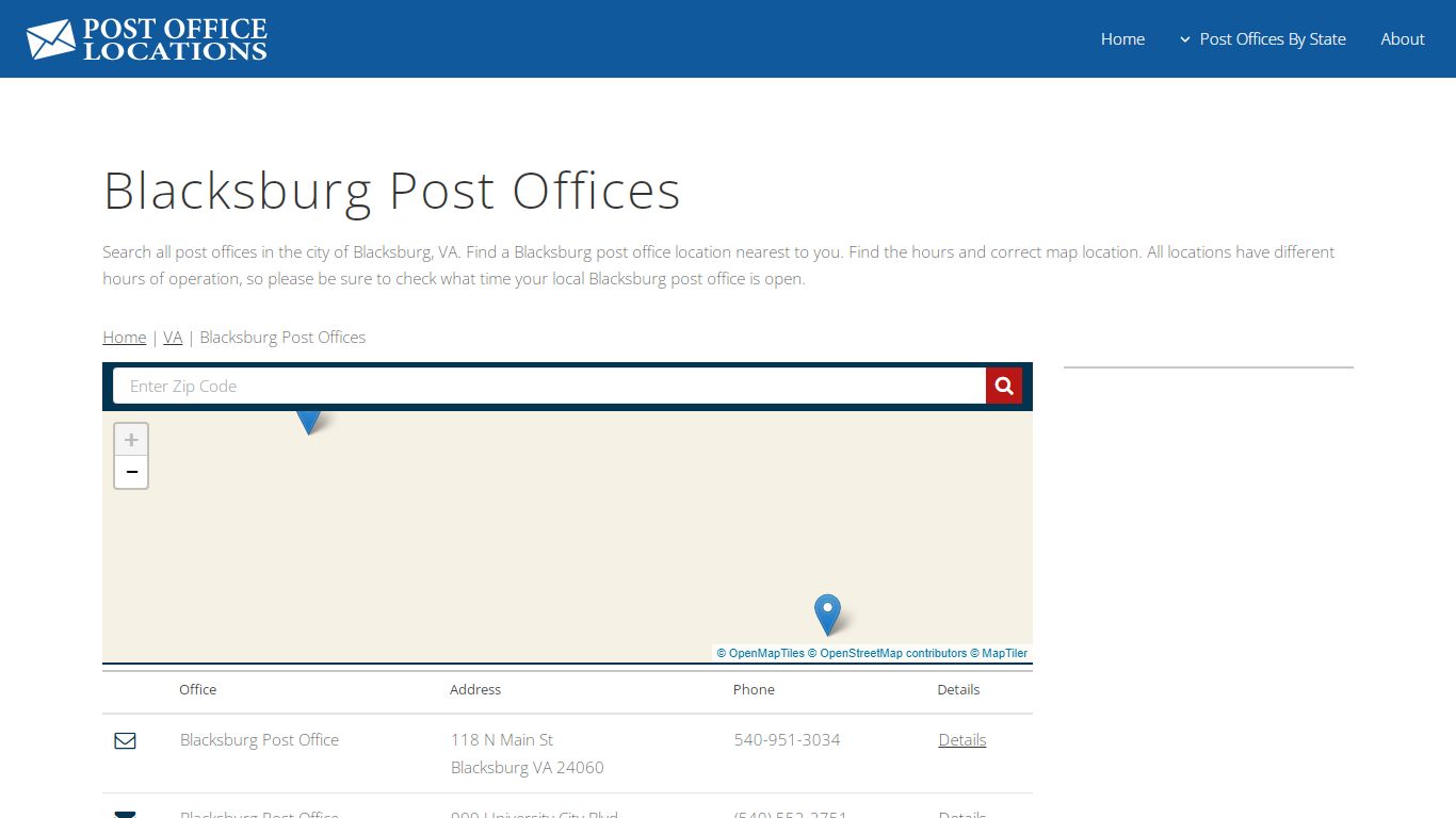 Blacksburg Post Office | Post Offices in Blacksburg VA